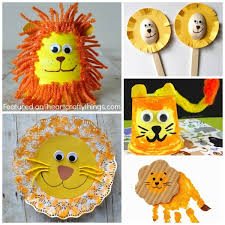 Instead of using paint brushes, we used plastic forks to make our lions' mane. 50 Zoo Animal Crafts For Kids