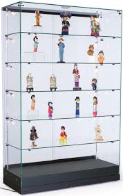 Semi Gloss Black Display Case With Side Panel Lighting