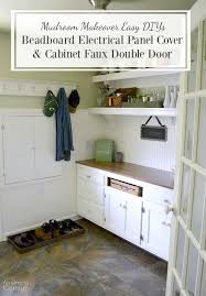 Do this for both doors. Diy Beadboard Electrical Panel Cover Cabinet Faux Double Door An Oregon Cottage