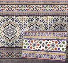 40x25x0,9 cm, fläche 0,1 m². Maurische Spanische Fliesen Wandfliese Bunt Magribia Bordure