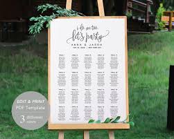 Wedding Seating Chart Template Seating Chart Printable