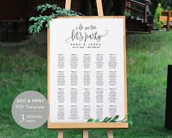 wedding seating chart template seating chart printable