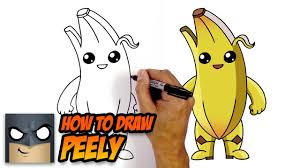 How To Draw Fortnite Peely Step By Step Youtube Alongside this, enclose another narrow rectangle, connected to the back of the head.