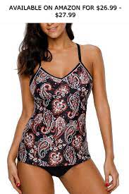 26 99 27 99 Vegatos Women S Tankini Swimsuits Tankinis Sets Padded Swimwear Tankini Swimsuits For Women Black One Piece Swimsuit One Piece Swimsuit White
