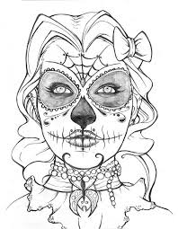 Printable sugar skull jacket free coloring pages woman tattoo pictures art sketches stationery winter. Girl Sugar Skull Coloring Pages Coloring Home