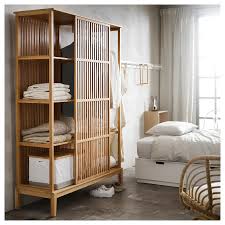 Bamboo Door Ikea Nordkisa Open Sliding Wardrobe Nordkisa Open Wardrobe With Sliding Door Bamboo Ikea Nord I 2020 Mobeldesign Soverom Design Skyvedor