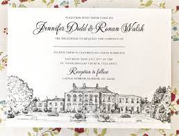 Wedding Invitation Venue Illustration Irish Wedding Venue Castle Durrow Irish Wedding Invitations Irish Wedding Venues Wedding Invitation Styles