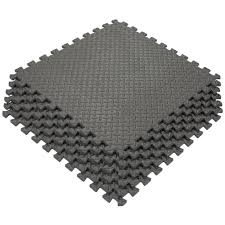 Ottomanson Multi Purpose Black 24 In X 24 In Eva Foam Interlocking Anti Fatigue Exercise Tile Mat 6 Pack Foam Flooring Foam Floor Tiles Home Gym Design