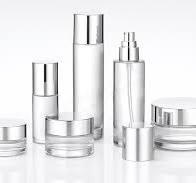 cylindrical glass bottles skincare cream pump bottle