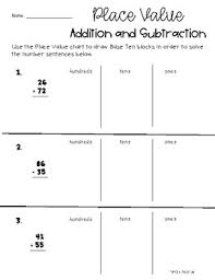 Differentiated Addition Subtraction With Hundreds Chart Place Value Base Ten