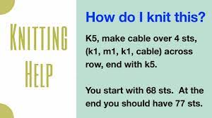 Check spelling or type a new query. Knitting Help How To K5 Cable K1 M1 K1 Cable To Last 5st K5 Youtube