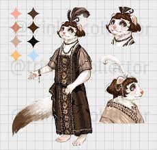 Open Adoptable Auction- 1920 Lady Ermine by trinket_collector -- Fur  Affinity [dot] net