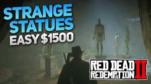 Each statue has a button in front of it. Red Dead Redemption 2 Strange Statues Puzzle Easy 1500 3 Gold Bars Youtube