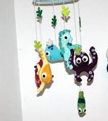 Catch enough and right kinds of fishs! Fish And Co Nursery Mobile Crochet Pattern