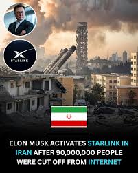 Mechanical - BREAKING: Elon Musk has activated Starlink to restore internet  access in Iran, bypassing a government-imposed blackout that cut off over  90 million people amid escalating military tensions with Israel, as