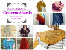 She works two more rows, increasing a total of 4 stitches on the right side and 2 stitches on the wrong side. Crescent Shawls Pattern Compilations Cre8tion Crochet