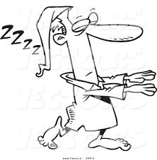 It is common to all mammals and birds, and is seen in many reptiles, amphibians, and fish. Cartoon Vector Of Cartoon Guy Sleep Walking Coloring Page Outline By Toonaday 23414