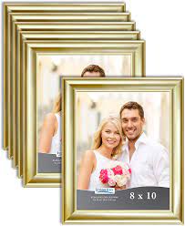 5 out of 5 stars. Amazon Com Icona Bay 8x10 Picture Frames Gold 6 Pack Contemporary Photo Frames 8 X 10 Wall Mount Or Table Top Elegante Collection Posters Prints