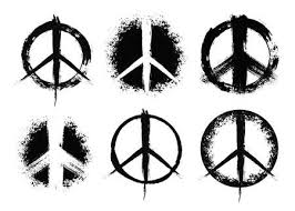 Black And White Peace Sign Clipart Pacifist Peace Symbols Set Hand Drawn Signs Grunge Brush Strokes In 2020 Peace Tattoos Peace Sign Tattoos How To Draw Hands