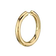 Gold Wide Hoop 2 Earring The Last Line Gold Gold Hoops Diamond Huggie Earrings