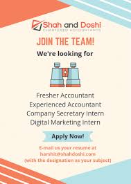Hard working and thorough administrative. Join The Team We Shah And Doshi Chartered Accountants Facebook