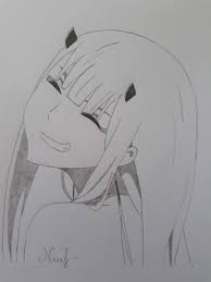 Darling In The Franxx Zero Two Pencil Drawing Personagens De Anime Anime Personagens
