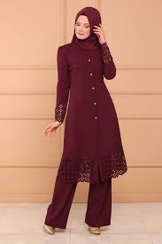 Modaselvim Kombin Lazer Kesim 2 Li Kombin 5006ay342 Bordo Muslim Fashion Dress Modest Dresses Muslim Fashion Outfits