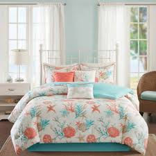 Matching sham mirrors the design of the coverlet, while two. Teal And Coral Bedding Bed Bath Beyond