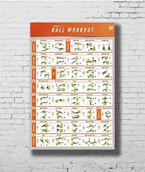 Us 2 8 24 Off Workout Stability Ball Bodybuilding Fitness Gym Chart Silk Poster Decorative Wall Paint 24x36inch In Painting Calligraphy From Home