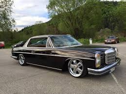 Badass A Slammed Mercedes W114 250c Or 280c On Chrome Fuchs Alloys Mercedes Benz Coupe Mercedes W114 Mercedes Benz Classic
