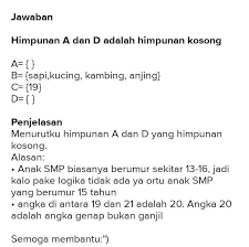 M adalah himpunan bilangan ganjil antara 7 dan 9. Manakah Di Antara Himpunan Himpunan Berikut Yang Merupakan Himpunan Kosong A Himpunan Orang Tua Brainly Co Id