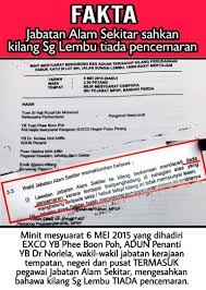 Terjawab • terverifikasi oleh ahli. Jabatan Alam Sekitar Mengesahkan Tiada Pencemaran Oleh Kilang Sg Lembu Dap Pulau Pinang