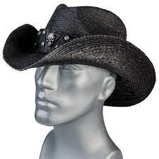 Wsch 307 Hat Rocker Black Leather Band Mto Black Cowboy Hat Wornstar Clothing Leather Band