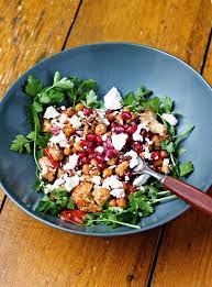 Cauliflower Chickpea And Pomegranate Salad Mirandasnotebook Pomegranate Salad Chickpea Tasty Vegetarian Recipes