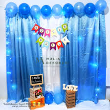 Baik itu biru tosca, biru muda, ataupun biru tua. Dekorasi Backdrop Aqiqah Khitanan Lamaran Akad Nikah Background Bekdrop Paket Mulia Satin Biru Banner Lazada Indonesia