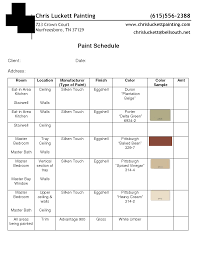Paint Schedule Example Interior Design Paint Design Clients Business Design