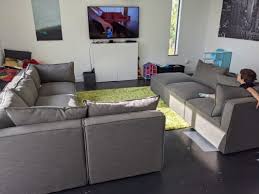 Pit couches go by other names as well including modular this modular sectional contains 6 pieces and seats around 8 people comfortably. Gray Tyson 6 Piece Modular Pit Sectional Sofa World Market