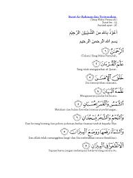 Surah ini tergolong surat makkiyah, terdiri atas 78 ayat. Surat Ar Rahman Dan Terjemahan