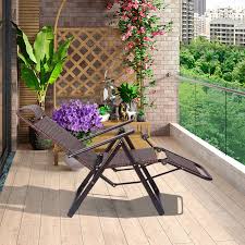 Zero gravity recliner outdoor furniture. Arlmont Co Patio Zero Gravity Chairs Folding Lounge Chair For Sun Tanning Adjustable Rattan Recliner Outdoor Furniture Brown Wayfair