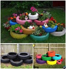 Araba Lastikleri Ile Bahce Dekorasyonu