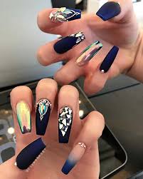 Blue polka dot nail art & love letter nails. 23 Chic Blue Nail Designs You Will Want To Try Asap Crazyforus