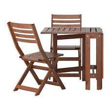 Ikea Applaro Outdoor Wooden Folding Bistro Table And 2 Folding Chairs You Can Get More Outdoor Tables And Chairs Small Balcony Decor Ikea Outdoor Furniture