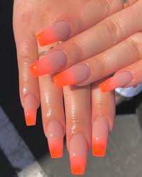 20 bright and sunny spring nail designs you'll love. Neon Ombre Nails Orange Nail Art Design Ecemella