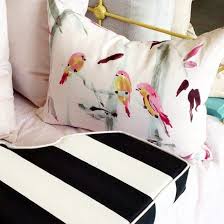 Black And White Striped Bench Cushion Instagram Photo By Janine Morrison Apr 26 2016 At 1 36am Utc Blush Decor White Bedroom Decor Black And White Fabric