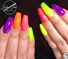 Unas acrilicas verano 2019 modelos para lucir en un dia de. Neon Selene Ochoa Unas Acrilicas Facebook
