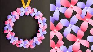 Diy Wall Hanging Paper Flower Craft Easy Wall Decoration Ideas Simple Paper Craft Youtube