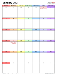 Free 2021 calendars that you can download, customize, and print. January 2021 Calendar Templates For Word Excel And Pdf
