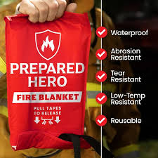 Emergency Fire Blanket by Prepared Hero for Fire Safety