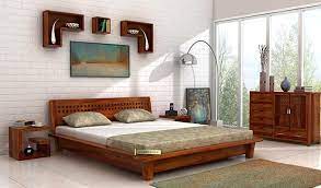 Buy Carden Low Floor Platform Bed Queen Size Honey Finish Online In India Wooden Street Contemporary Bedroom Decor Wooden Bed Design Bed Design Modern