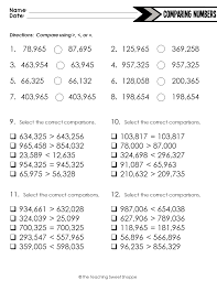 comparing greater numbers math mini pack